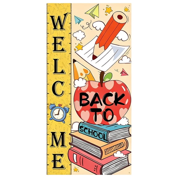 Door Hanging Banner First Day Of School Decor Cloth Photo Booth Background Decor For Home Classroom