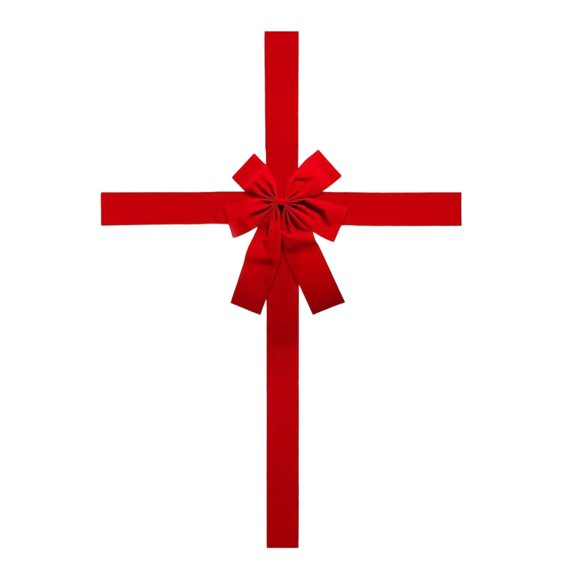 Door Hanging Bow Festival Ribbon Big Red Bow Fabric Material for Shop Window Christmas Party