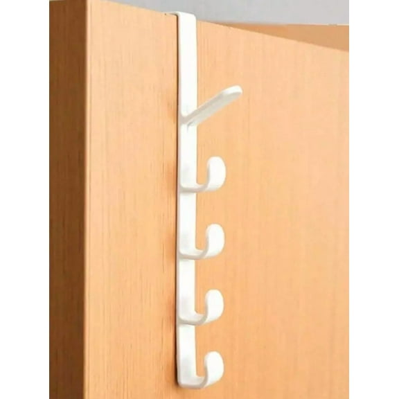 Door Hanging Hook Hat Organizer - 5 Hooks, No Drilling, For Cabinet And Closet
