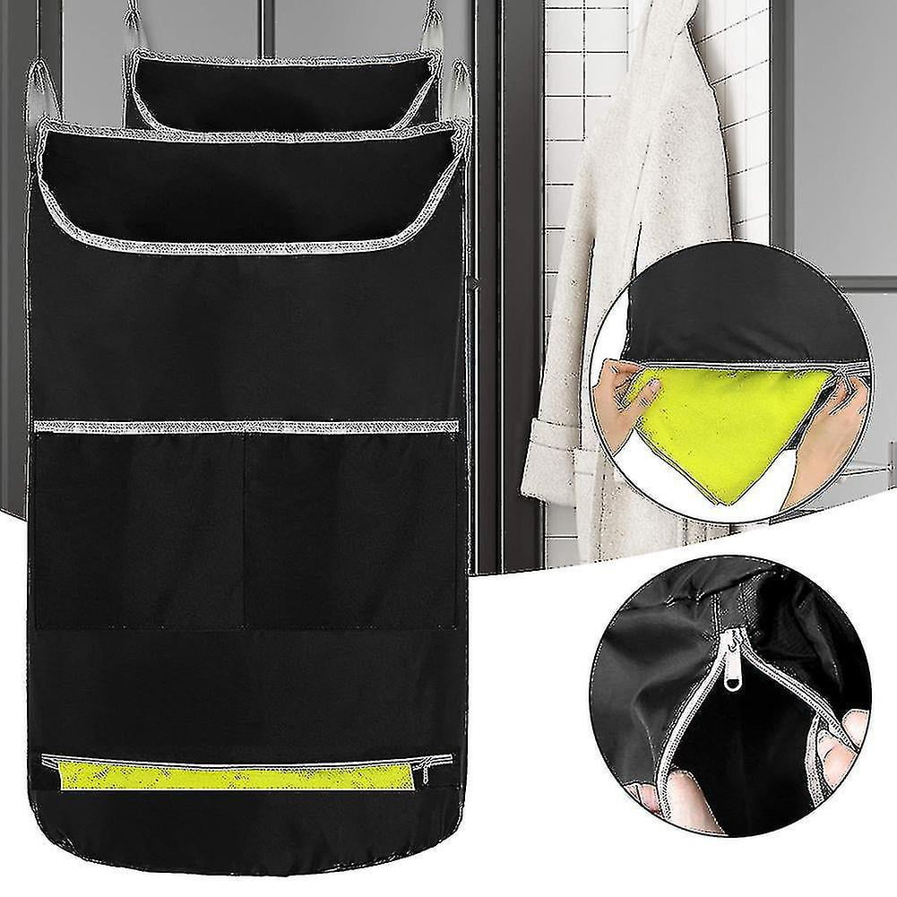 Door Hanging Laundry Hamper Large Capacity Zipper Laundry Bag For