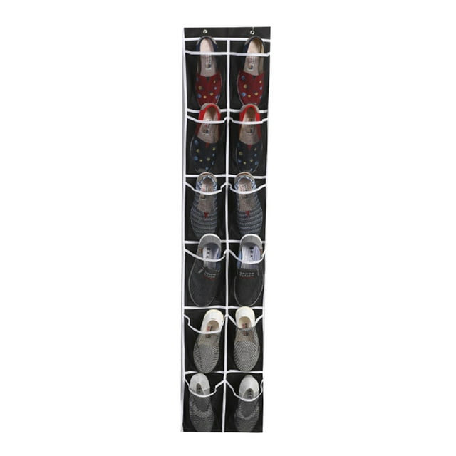 Door Hanging Shoe Storage Bag 12 Mesh Pockets Hanging Shoe Rack Holder