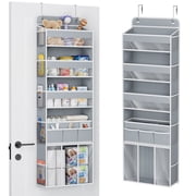 Over The Door Hanging Storage Organizer, 5 Tier Heavy-Duty Wardrobe Storage Organizer with Side Pockets, Foldable Behind