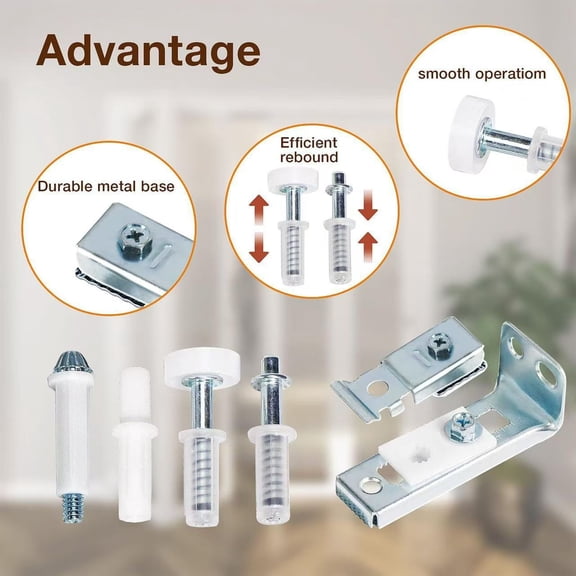 Door Hardw-are Bi-Fold Folding Door Accessory Kit with Metal Top Roller and Pivot Set, Replacement Parts for Multiple Folding Doors, Multi-Panel Track System Set #798 Silver