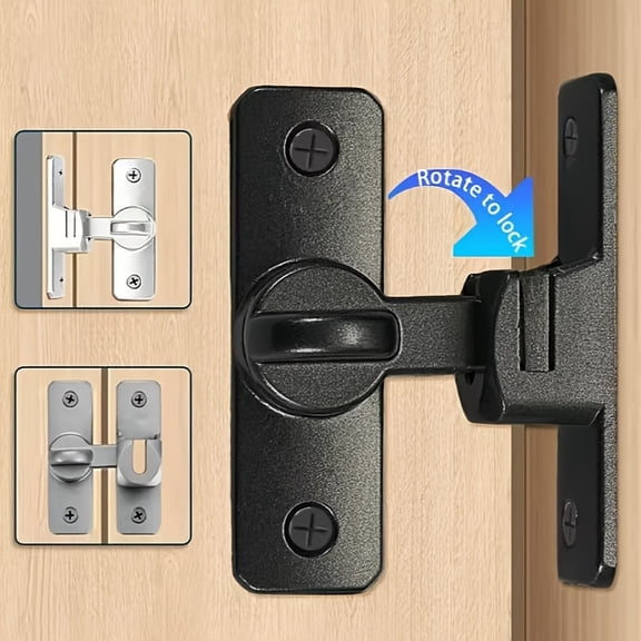 Door Hardware & Locks, Door Security Latch, Door Lock Latch, Latch Locks for Inside Door, 2 Pack 90 Degree Right Angle Flip Safety Locks with Included Mounting Screws, 3 X 2.25 X