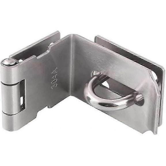 Door Hasp Latch 90 Degree, Stainless Steel Safety Right Angle Padlock Hasp Locking Latch Security Door Clasp Hasp Lock Latch NCK
