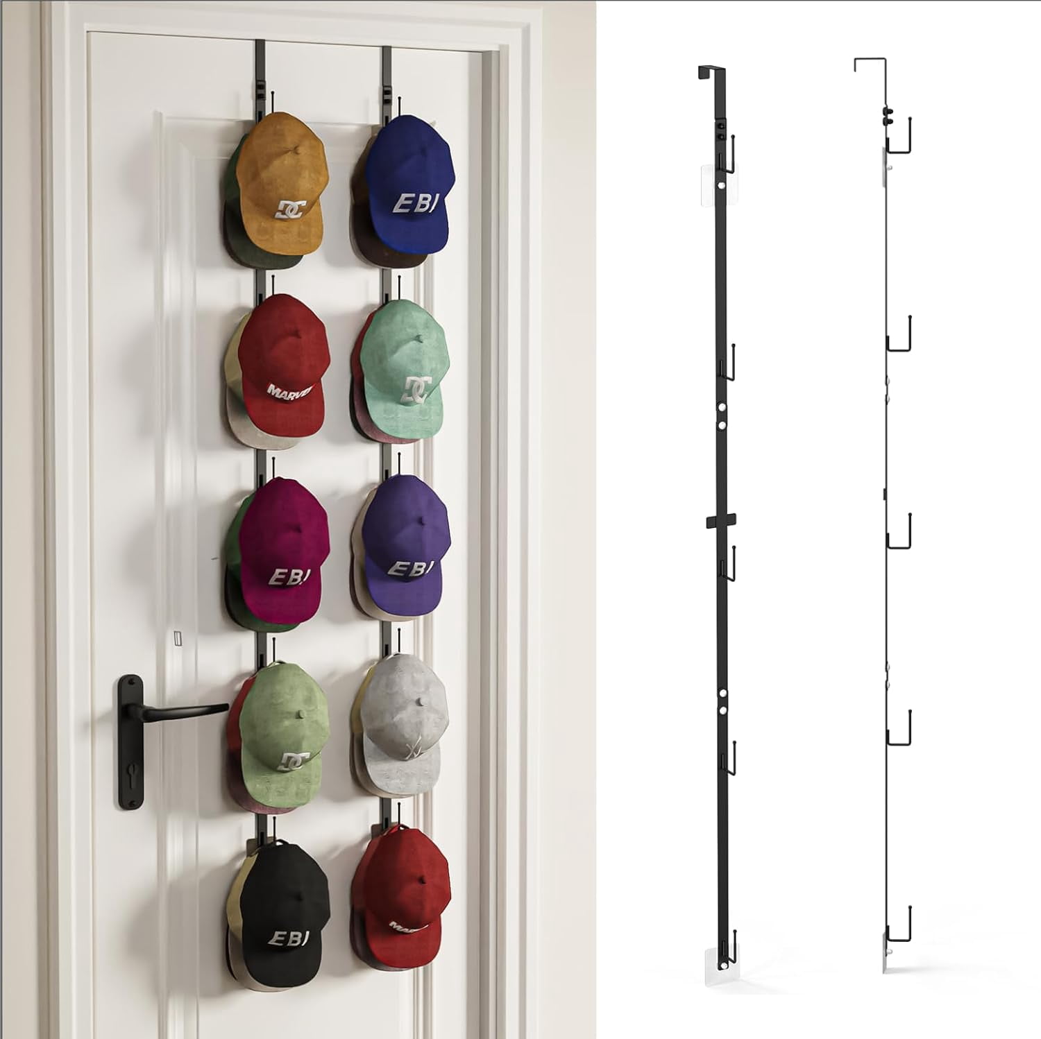 Over Door Hat Rack -in-One Design 2 Packs, Hat Rack for Door with 10 ...