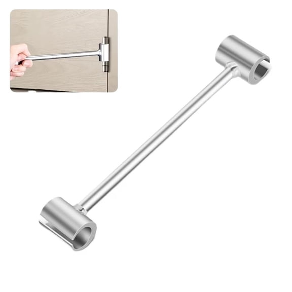 Door Hinge Adjustment Tool, Adjustable Double Head Wrench for Door Alignment Repair, Labor Saving Tool for Home Furniture Cabinet Maintenance