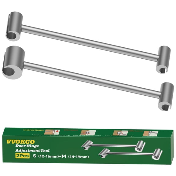 Door Hinge Adjustment Tool, Hinges Gap Adjusting Wrench, Knuckle Bender for Flag Hinges, Heavy Duty Door Hinge Repair Tool for Residential, Fire, Security, Clean-room Doors S (12-16mm) + M (14-19mm)