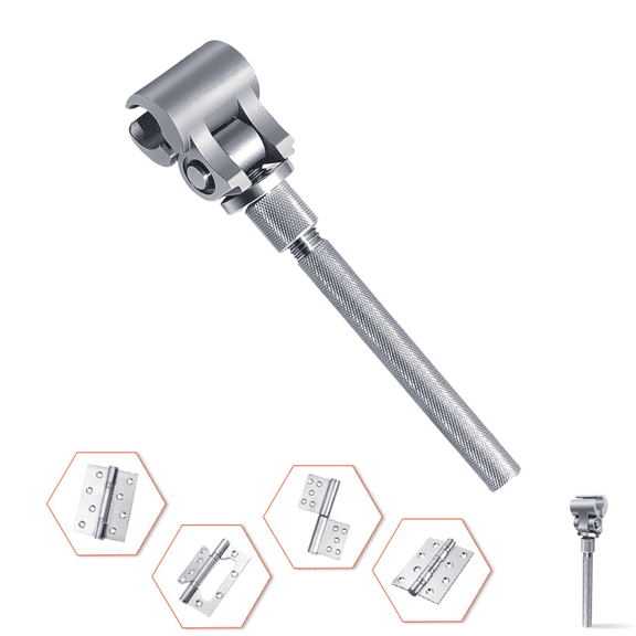 Door Hinge Adjustment Wrench, Stainless Steel Universal Hinge Adjustment Tool, for Sagging Sticking and Misaligned Interior & Exterior Doors