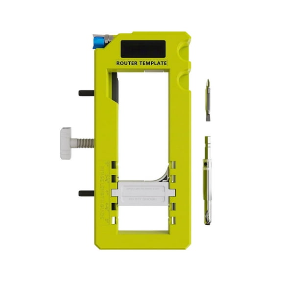 Door Hinge Installation Template Router Jig Kit Hinge Mortiser for Cutting and Mounting Adjustable Template for Round or Square Corner Hinges DIY Door Hardware Installation Tool