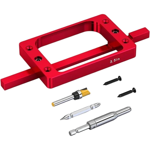 Door Hinge Jig 3-1/2 Inch, Aluminum Alloy Router Template for Door Installation and Carpentry Projects