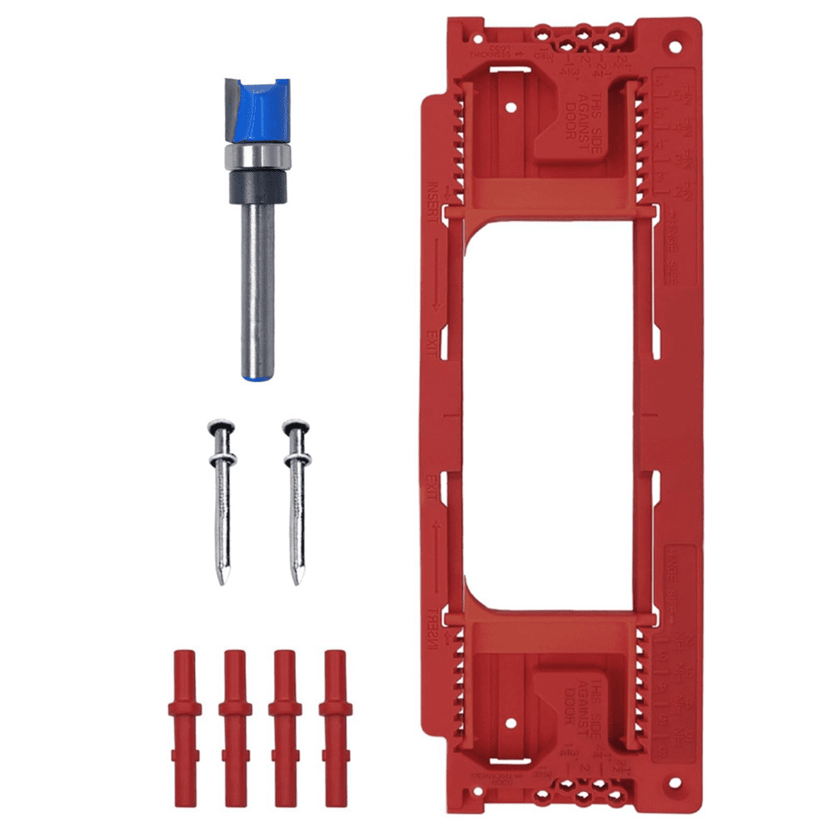 Door Hinge Jig, Door Hinge Template for 8 Hinge Sizes From 21/2in to