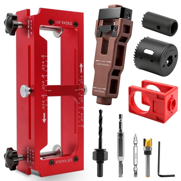 Door Hinge Jig with Door Lock and Latch Kit Aluminum Alloy Router Template
