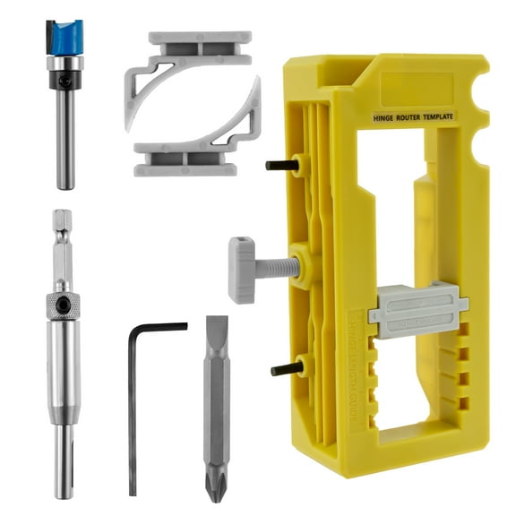 Door Hinge Mortise Jig Kit Sturdy Door Hinge Router Template Cabinet Door Hinge Installation Kit Door Hinge Mounting Jig Door Hinge Mortiser for Hinge Installation