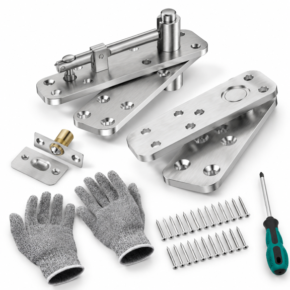Door Hinge Pivot 570lbs Load-bearing Heavy Duty Hardware For Bookcase Kit 360° Rotation Invisible Hinges