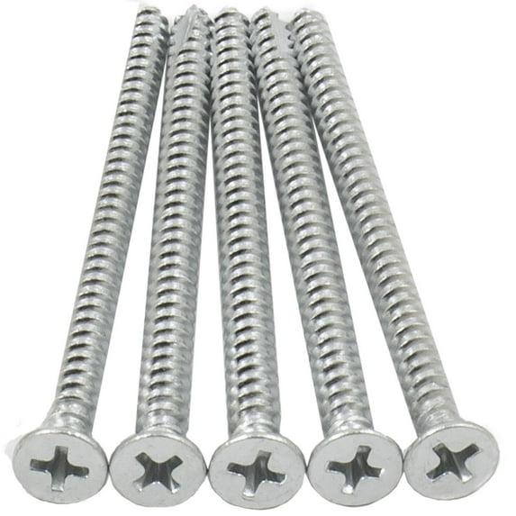 Door Hinge Screws, #9 x 2-3/4", 100-Pack, Satin Chrome by Stone Harbor Hardware