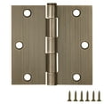thumbnail image 1 of Door Hinge in Antique Brass, 3.5-Inch, Square Corner Radius, 6-Pack, 1 of 11
