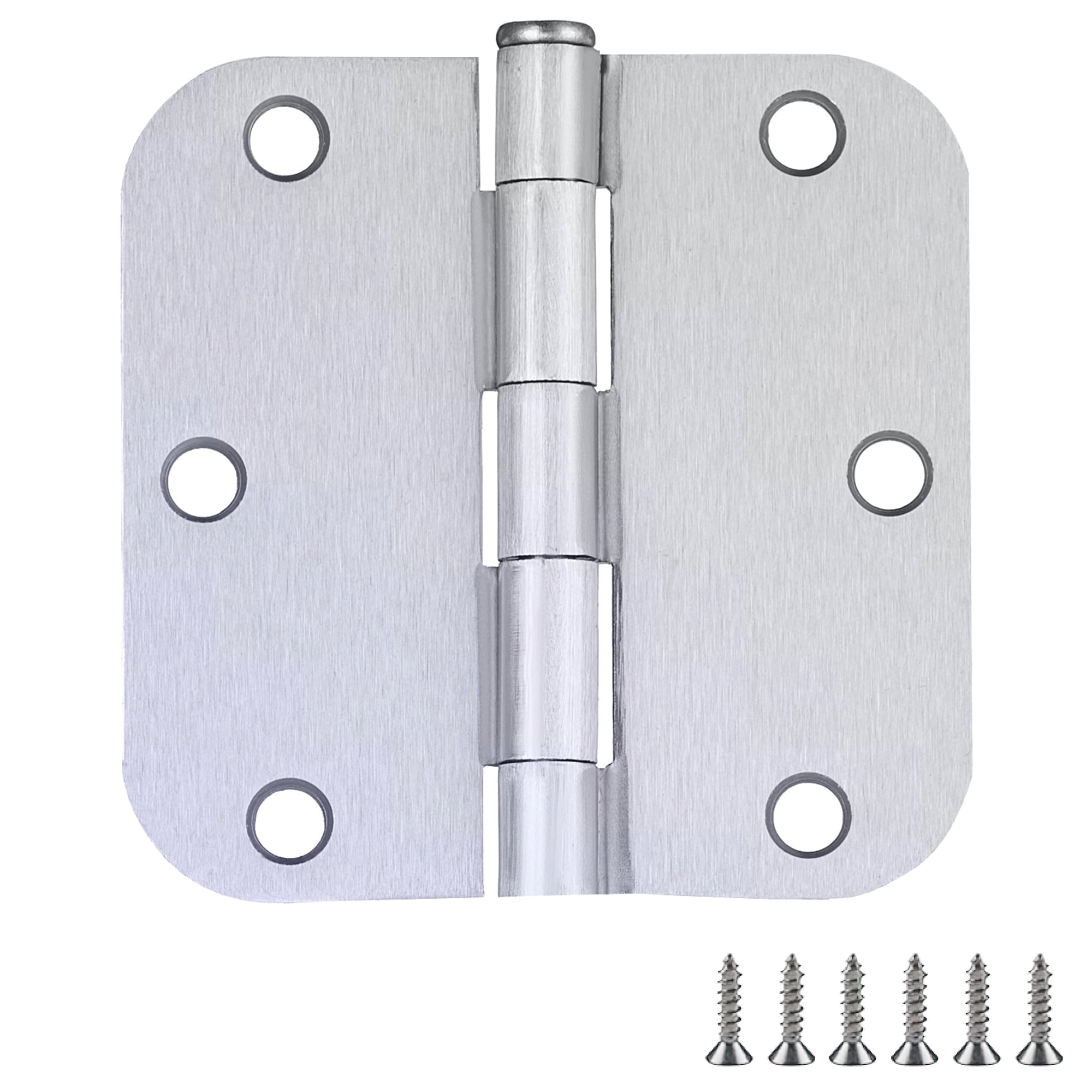 Door Hinge in Brushed Chrome, 3-1/2-Inch, 5/8-Inch Radius, 12-Pack ...