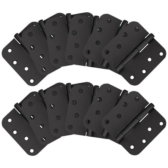 Design House 12-Pack 4" H x .625" Radius Butterfly Interior/Exterior Door Hinges, Matte Black