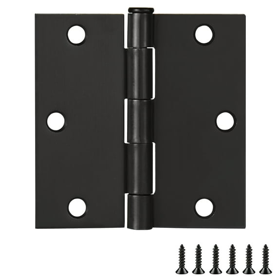 Door Hinge in Oil Rubbed Bronze, 3.5-Inch, Square Corner Radius, 9-Pack