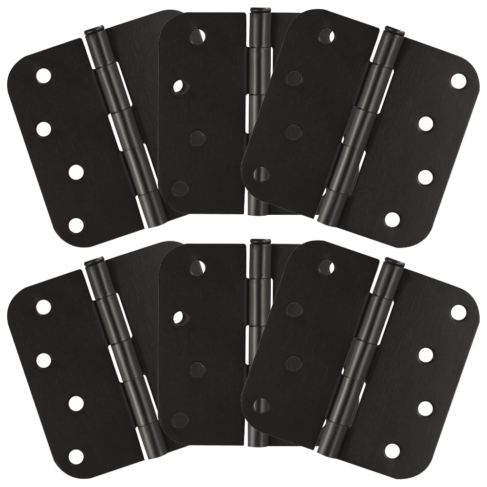 4-inch x 4-inch Oil Rubbed Bronze Steel Door Hinges, 6-Pack