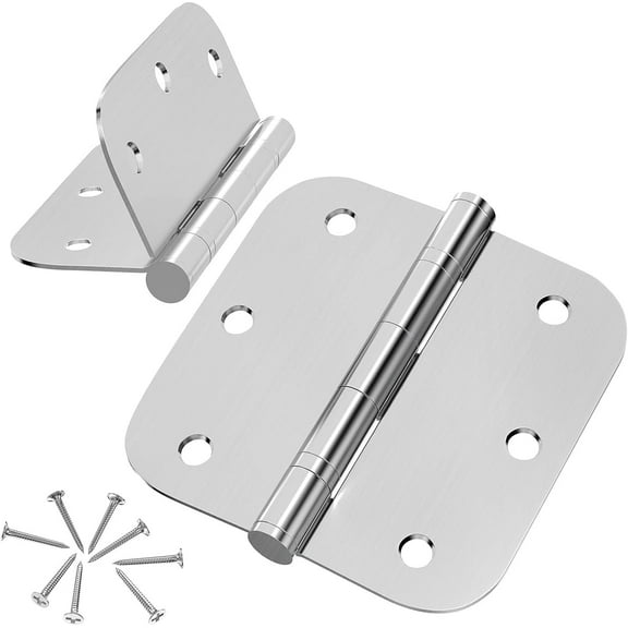 Door Hinges, 3 Pack Stainless Steel Hinges 3.5 inch Hinges for Doors Interior/Exterior Door Hinges with 5/8 Radius Corners