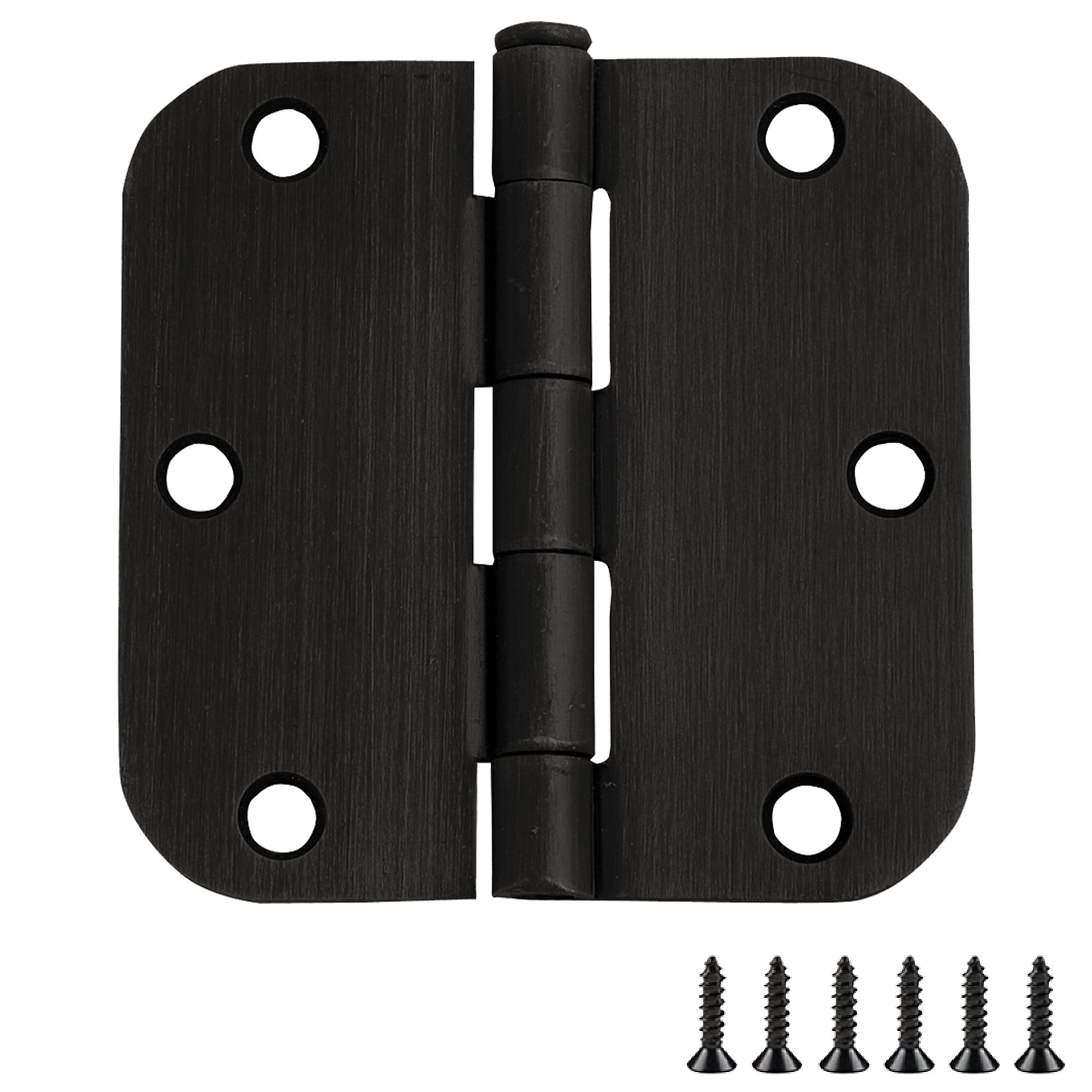 Design House Steel 3.5" x 3.5" Interior Door Hinges with Rounded 5/8" Radius (12-Pack)