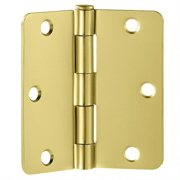 Design House 6-Pack 3.5" H x .25" Radius Butterfly Interior/Exterior Door Hinges, Satin Brass