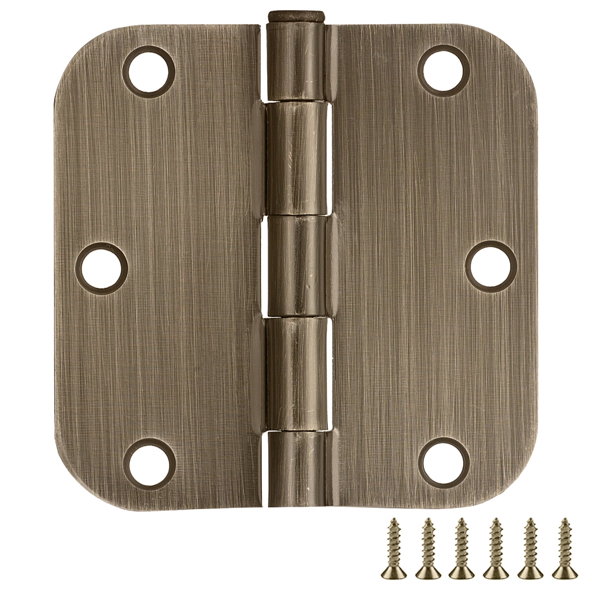 Door Hinges for Interior Doors, 6Pack, 3.5inch x 3.5inch Rounded 5/8inch Radius Steel Door