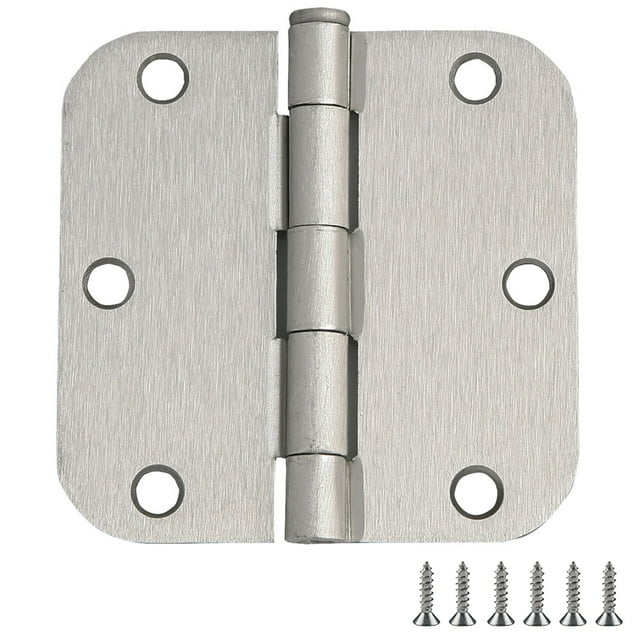 Door Hinges for Interior Doors 6Pack 3.5inch x 3.5inch Rounded 5/8