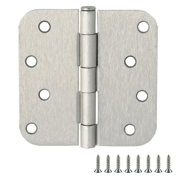 Design House 6-Pack 4" H x .625" Radius Butterfly Interior/Exterior Door Hinges, Satin Nickel