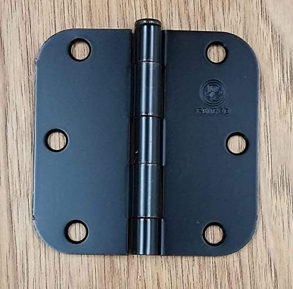 Door Hinges, Oil Rubbed Bronze, 3 1/2 Inch With 5/8 Inch Corner, 2 Pack