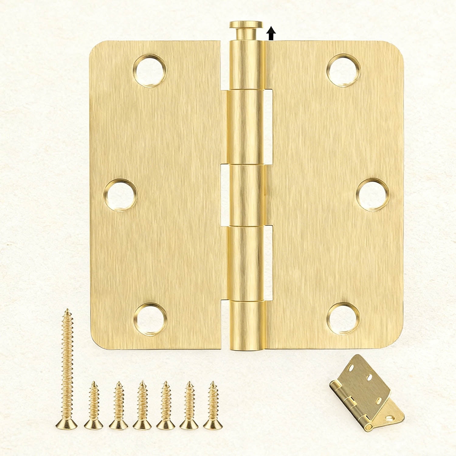 Door Hinges Satin Brass - Pack Gold Door Hinges Rounded Interior Door ...