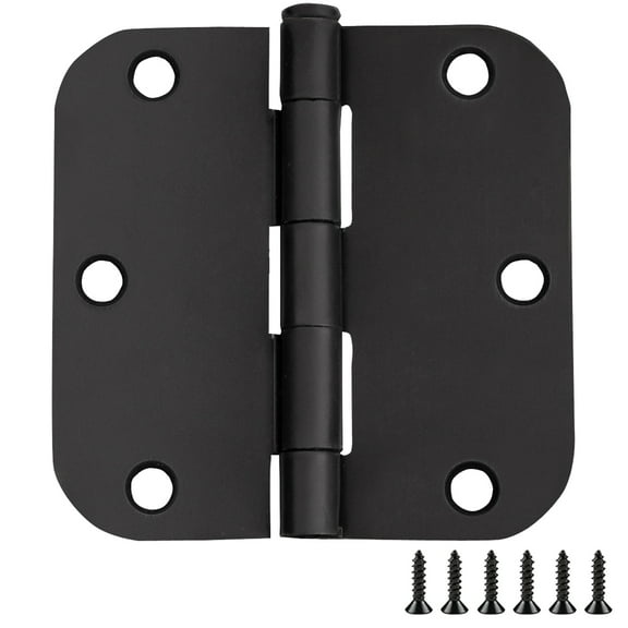Design House Steel 10-pack 3.5" H x .625" Radius Butterfly Interior/Exterior Door Hinges, Matte Black