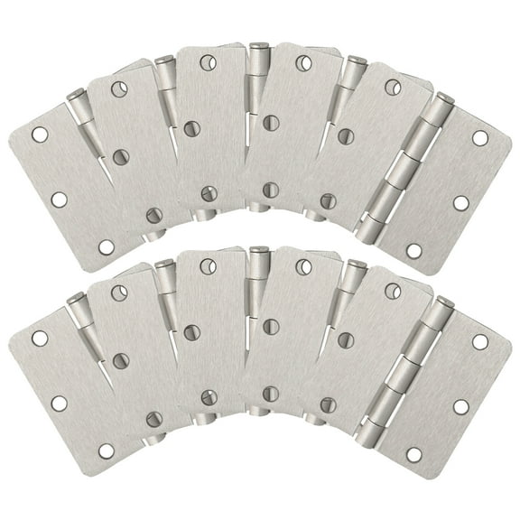 Design House 10-Pack 3.5" H x .25" Radius Butterfly Interior/Exterior Door Hinges, Satin Nickel