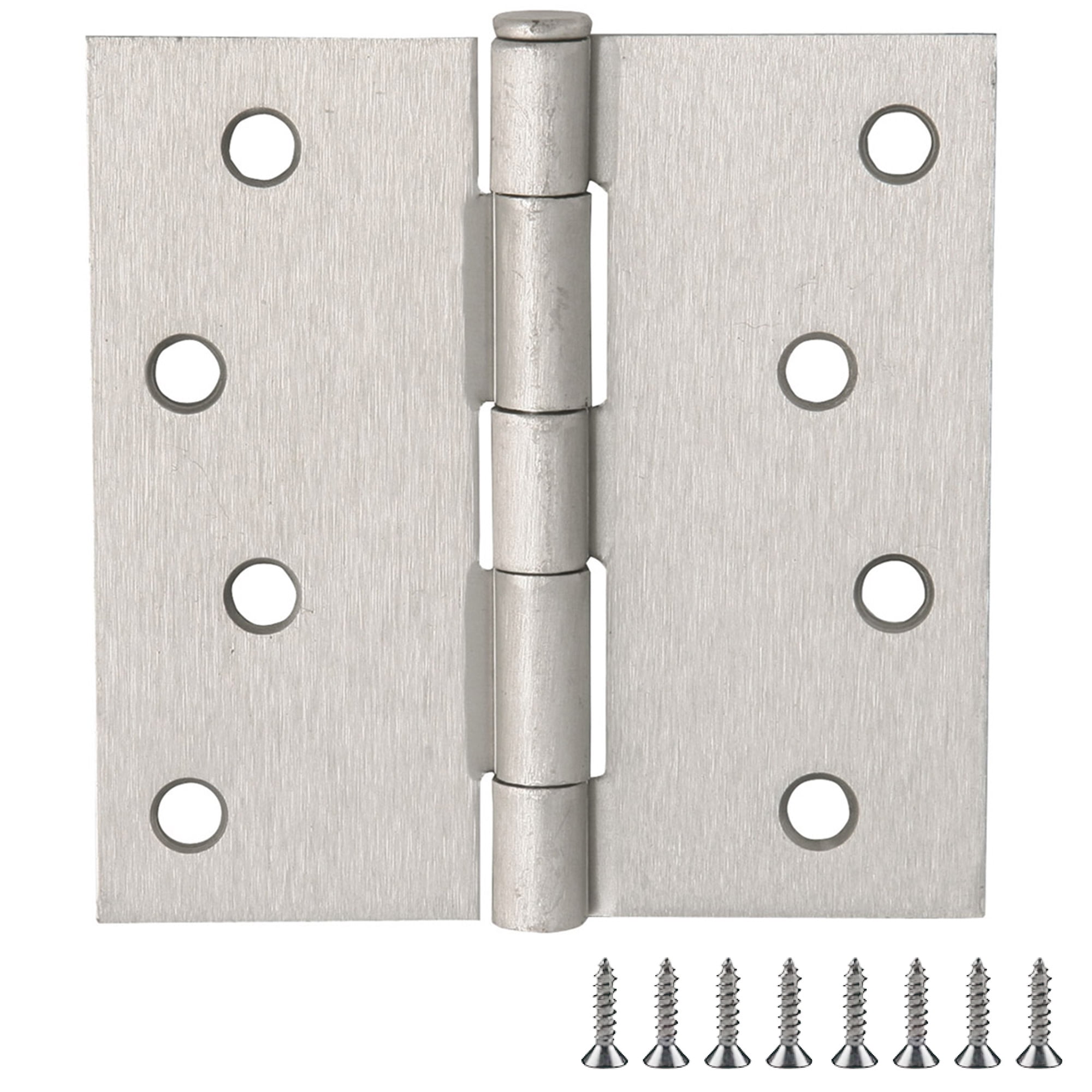 Design House 10-Pack 4" x .125" x 4" Square Butterfly Interior/Exterior Door Hinges, Satin Nickel