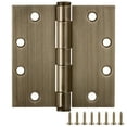 thumbnail image 1 of Design House 12-Pack 4.5" H x .625" Radius Square Butterfly Interior/Exterior Door Hinges, Antique Brass, 1 of 12
