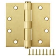 thumbnail image 1 of Design House 12-Pack 4.5" H x .625" Radius Square Butterfly Interior/Exterior Door Hinges, Satin Brass, 1 of 12