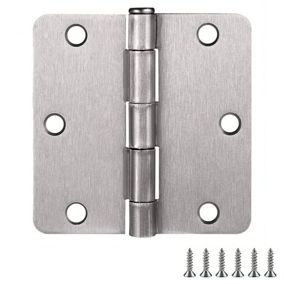 Design House 3-Pack 3.5" H x .25" Radius Butterfly Interior/Exterior Door Hinges, Satin Nickel