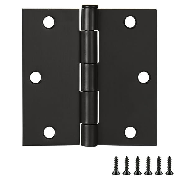Design House 3-Pack 3.5" H x .125" Radius Square Interior Door Hinges, Oil Rubbed Bronze