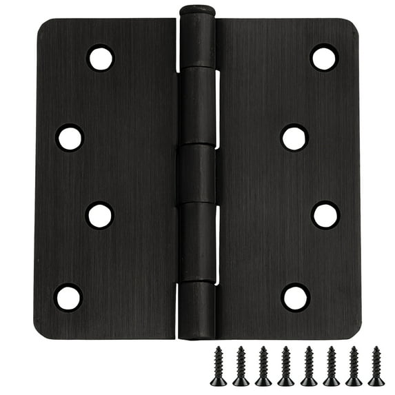 Design House 3-Pack 4" H x .25" Radius Butterfly Interior/Exterior Door Hinges, Oil Rubbed Bronze