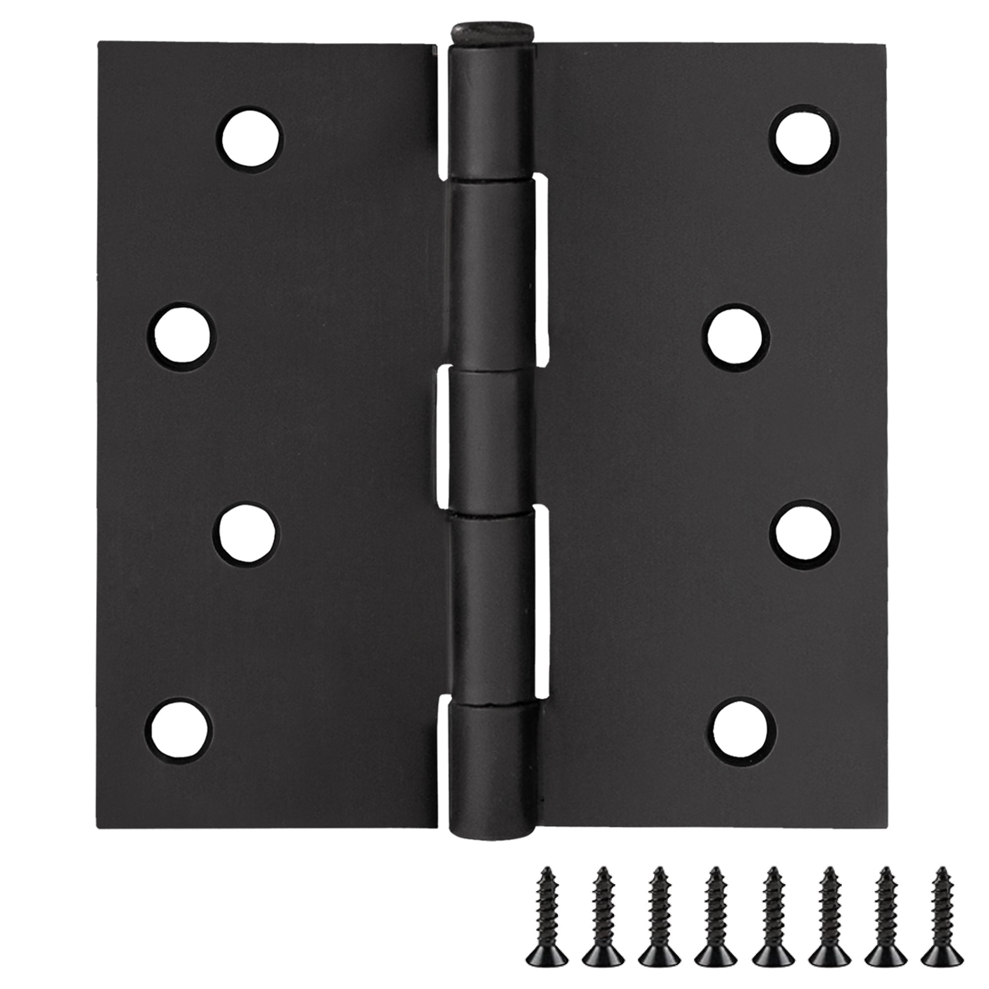 Matte Black Steel 4'' x 4'' Door Hinges with Removable Pin