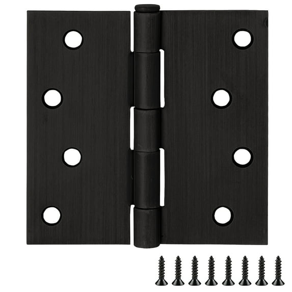 Design House 3-Pack 4" x .125" x 4" Square Butterfly Interior/Exterior Door Hinges, Oil Rubbed Bronze