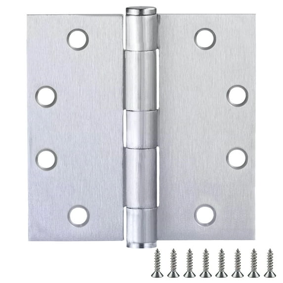 Design House 6-Pack 4.5" H x .625" Radius Square Butterfly Interior/Exterior Door Hinges, Brushed Chrome