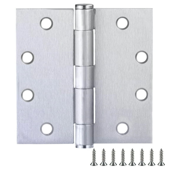 Design House 6-Pack 4.5" x .5" x 4.5" Square Butterfly Interior/Exterior Door Hinges, Brushed Chrome