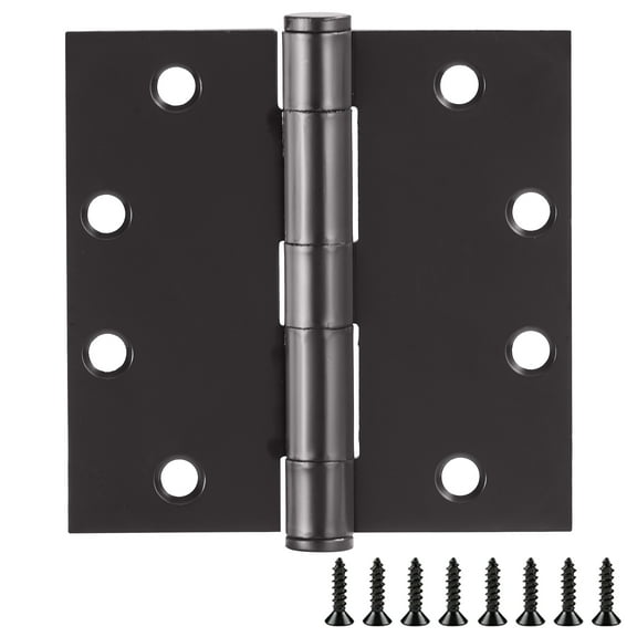 Design House 6-Pack 4.5" H x .625" Radius Square Butterfly Interior/Exterior Door Hinges, Matte Black