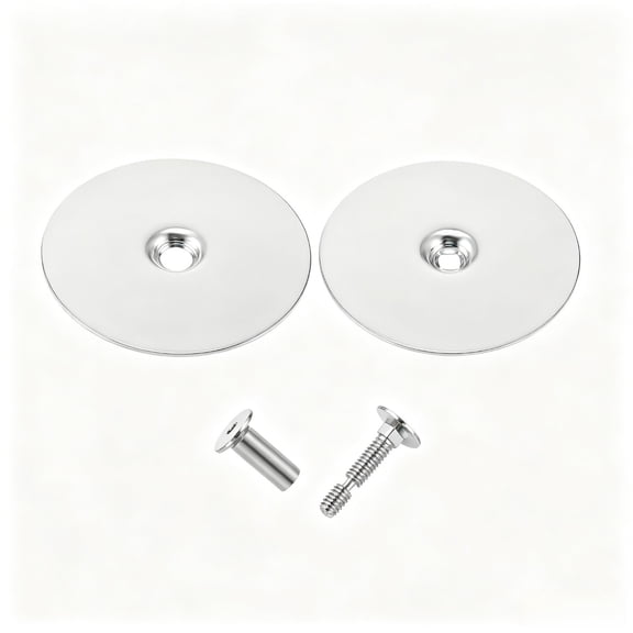Door Hole Cover Plate 1 Pack White Metal Deadbolt for Home 2.6 Inch