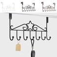 thumbnail image 1 of Over the Door Hook Rack | Hanging Closet Organizer | No-Drill Iron Storage, Anti-Scratch U Hooks, Durable for Coats, Towels, Bathroom Entryway | Multicolor, 1 of 6