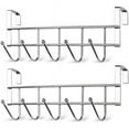 thumbnail image 1 of Over The Door Hook - Stainless Steel Coat Racks (2 Pack) - Duty Coat Hook Wall Mounted - Premium Coat Hanger for Robe & Clothes - Pls confirm the size(9.4*3.5*0.7") is right for you before order, 1 of 8