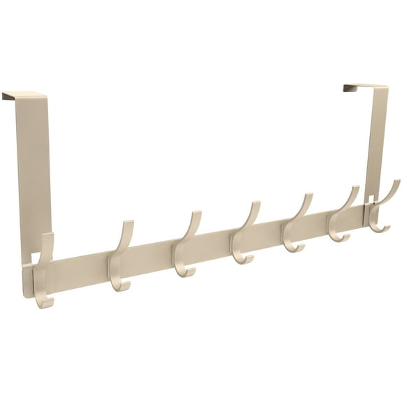 Over The Door Hooks,BUSATIA Door Hanger Hooks for Hanging, Over The Door Towel Racks for Bathroom with 14 Coat Hooks, Over The Door Hanger for Coats and Towels, White